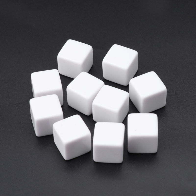 10Pcs/Set Blank Dice 16mm Acrylic Die Family Party DIY Games Write Printing Kid Toys Fun