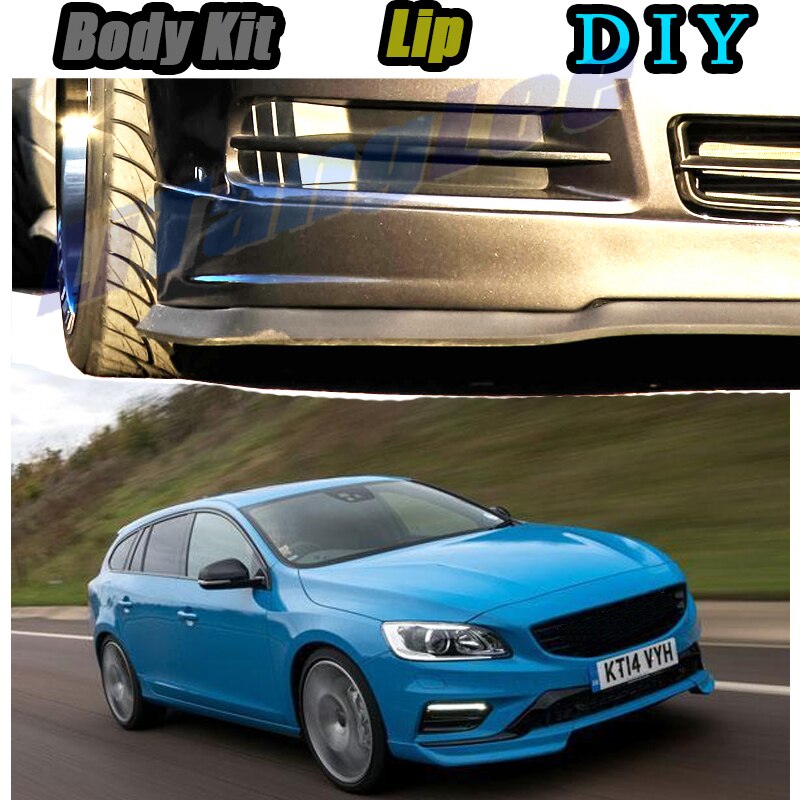 Auto Bumper Lip Voorspoiler Rok Deflector Voor Volvo V60 ~ Tune Auto Gemodificeerde Body Kit Vip Hella flush Lippen