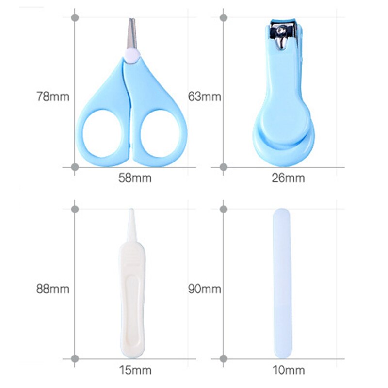 4pcs Baby Healthcare Kits Baby Nail Care Set Infant Finger Trimmer Scissors Nail Baby Cleaning Toils Nail Care