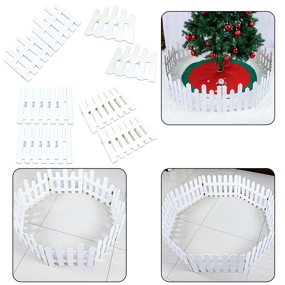1.2/1.6M clôture en bois arbre de noël scène ornement bricolage blanc clôture barrière de fête de mariage vitrine amovible clôture de noël
