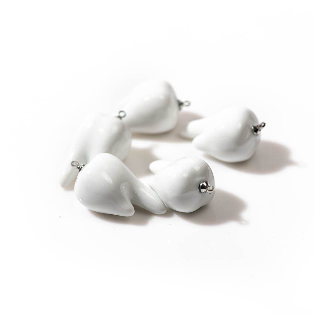 2Pcs 2Size Keramische Tanden Hanger Ketting & Earring Set Ideaal Voor Diy Porselein Sieraden Maken Accessoires Z747