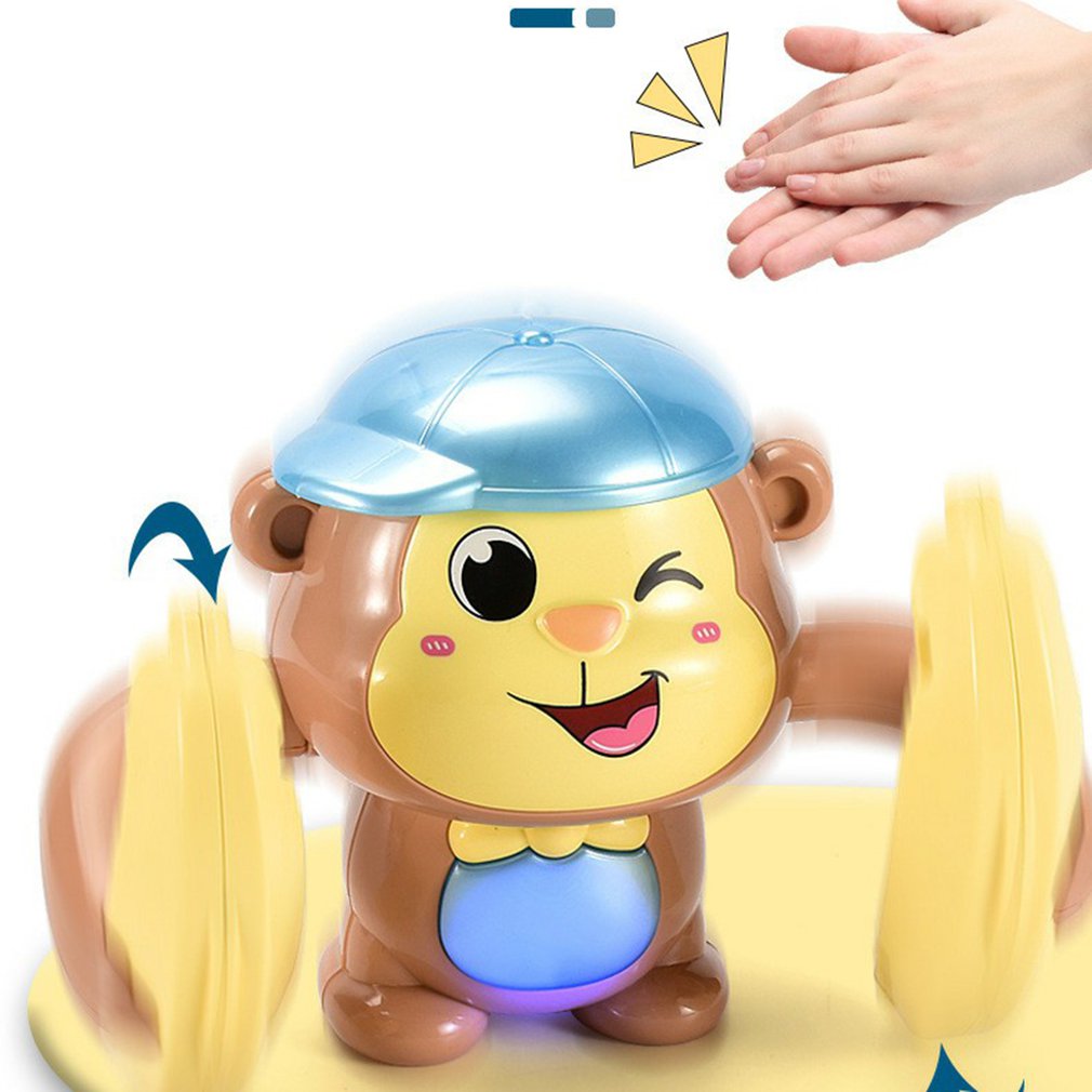 Kids Electric Monkey Toy Walking Singing Musical Light Monkey Sound Control Induction Toy Funny Electronic Pets for