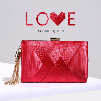 Billiger Red weave tasche hochzeit geldbörse Wristlets quasten handtaschen Kupplung Tasche Damen abend taschen