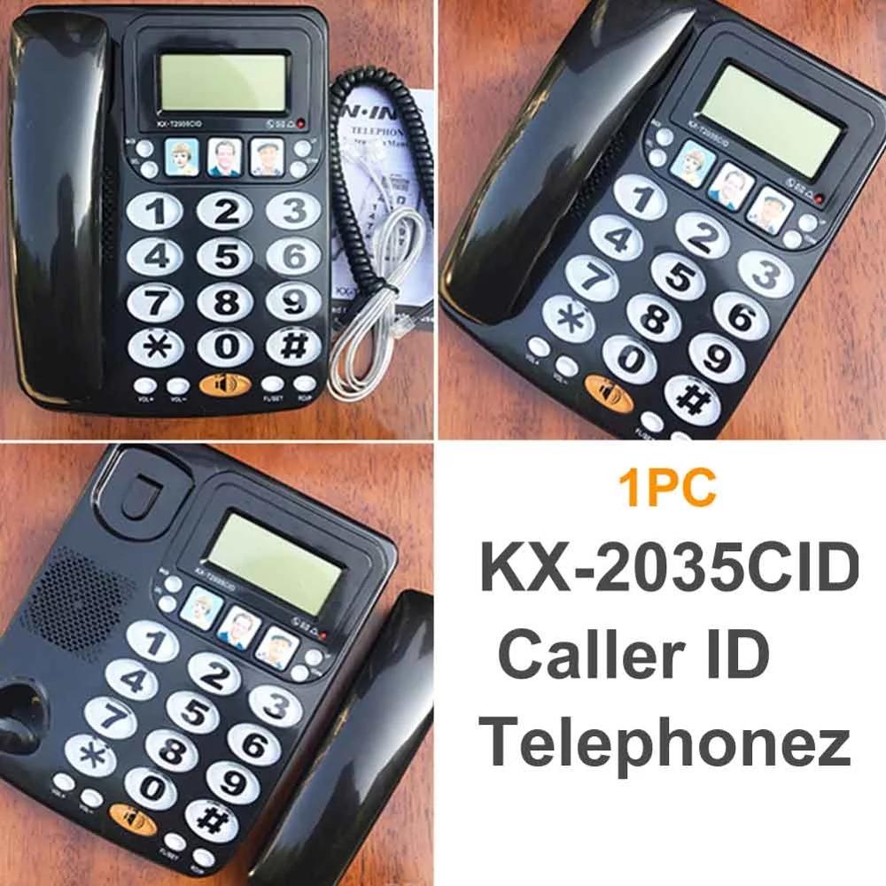 Grote Knop Snoer Telefonos Fijos De Casa Met Luidspreker Speed Dial Telefoon Beller-Id Thuis Kantoor Telefoon Vaste