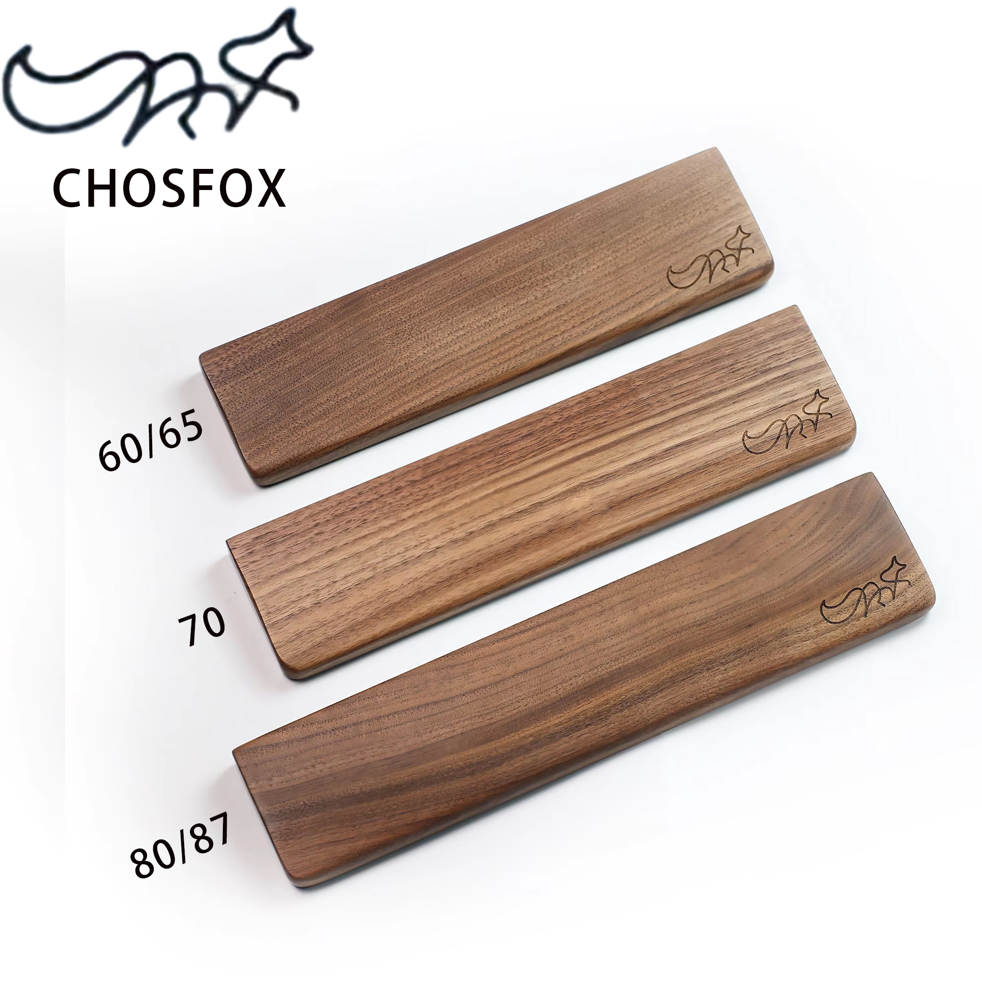 Walnut Wooden Mechanical Keyboard Wrist Rest with Anti-Slip Mat Ergonomic Gaming Desk Wrist Pad Support 60 75 80Keys Hand Pad