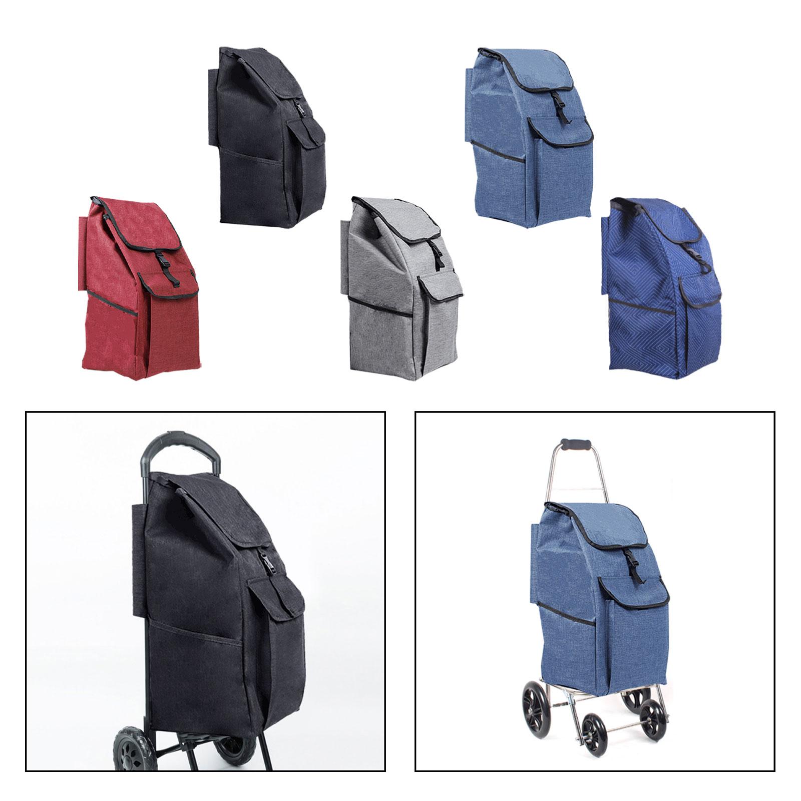 Ersättningsväska för shoppingvagnar med stor kapacitet, avtagbar hopfällbar handvagnsväska för hushållskontor, köksvagn