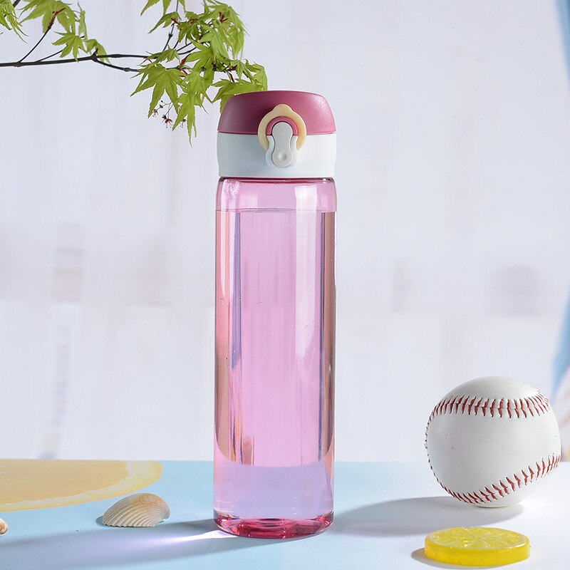 500ML Water Bottles Shaker Leakproof Portable Tour Outdoor Sport Direct Drinking Bottle Plastic Eco-Friendly Drinkware Bottle: Pink no rope 500ml