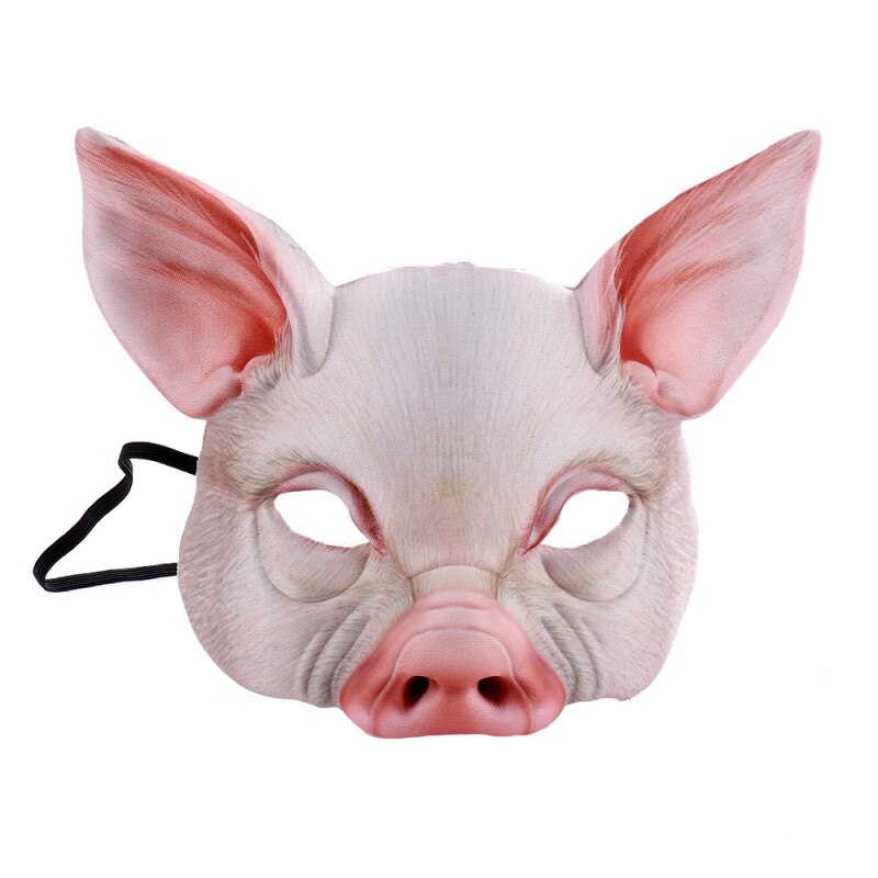 Halloween Pig Head Mask Animals Shape Head Wear Fancy Adult Costume Accessory Party Cosplay Halloween Mask: W