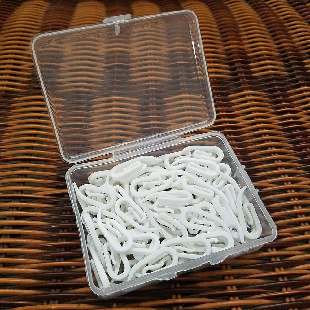 40Pcs Window Curtain Rod Slide Rail Track Glider Drape Pole Runner Loop Hook