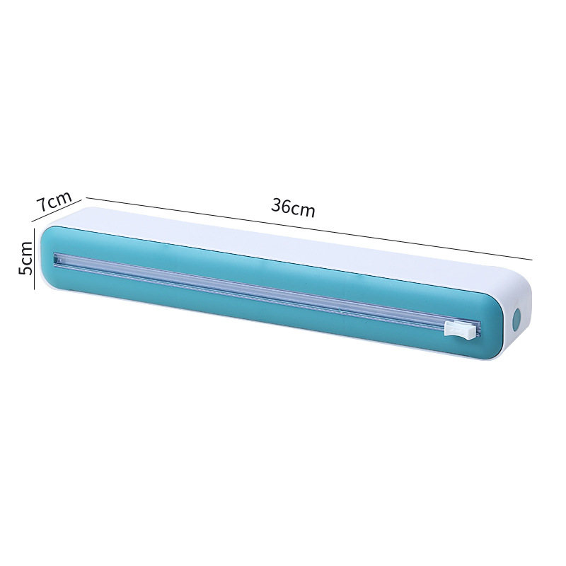 Dispensador magnético de Film para alimentos, caja de almacenamiento con cortador, papel de aluminio, cortador de Film elástico, accesorios de cocina, novedad: Caqui oscuro