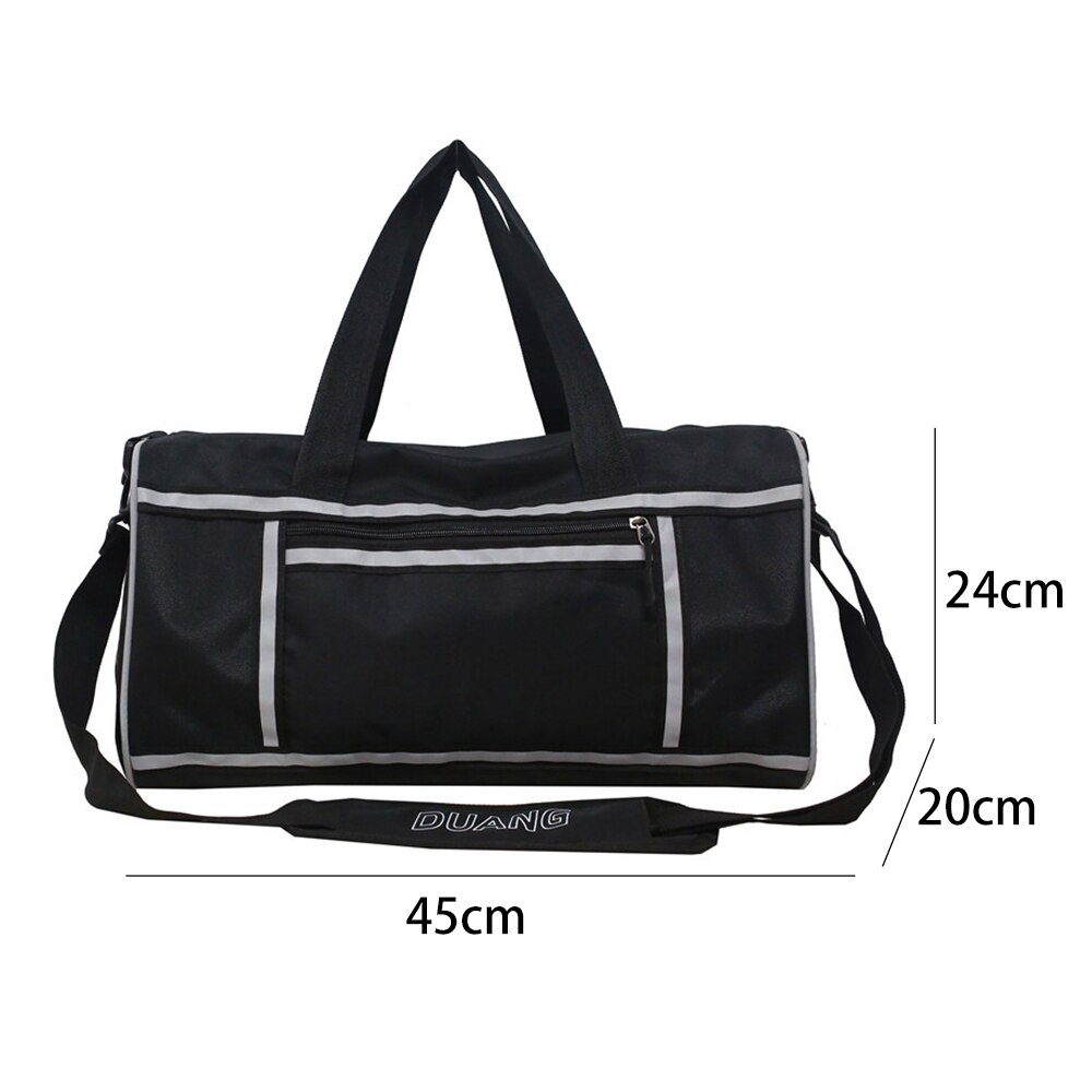 Gym Shoulder Bag With Reflective Stripe Dry Wet Separation Packing Organizer Waterproof Nylon Sport Travle Duffel Bags X236A