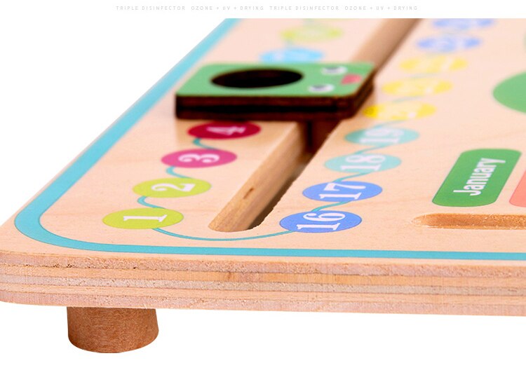 Kinderen Houten Kikker Multifunctionele Vroeg Onderwijs Kalender Klok Kleuterschool Baby Cognitieve Speelgoed Desktop Ornamenten
