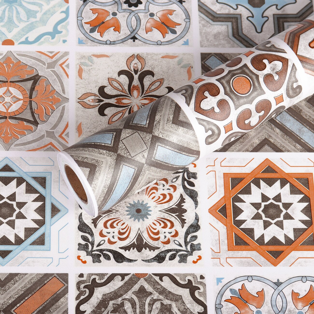 Modern Thick Self Adhesive Tiles Floor Stickers Bathroom Non-Slip Ground Wallpaper PVC Bedroom Furniture Wall Sticker Home Decor: DB18 / 40cm x 2m