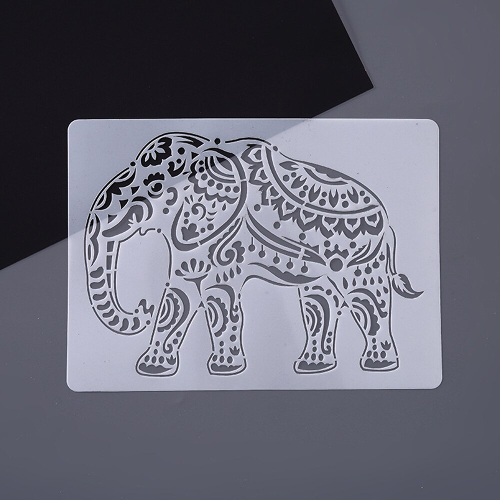Animal Series Hollow Painting Stencils A4 Lace Ruler Drawing Template Stencils for Diy Scrapbooking Plastic: elepant