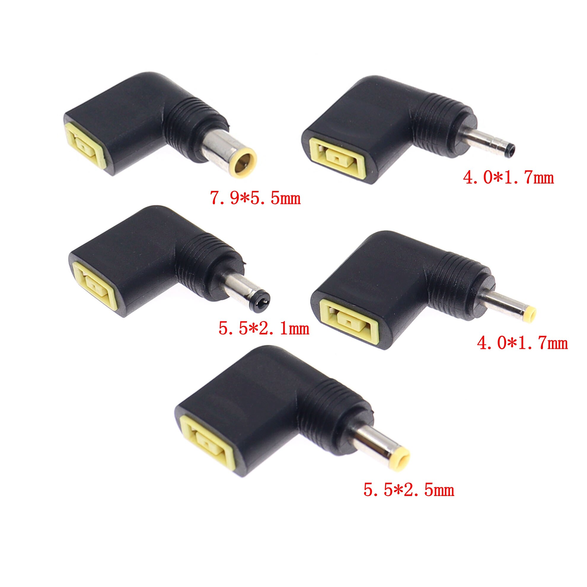 Laptop Dc Adapter Vierkante Vrouw Naar 7.9X5.5Mm 5.5X2.5Mm 4.0X1.7Mm 5.5X2.1Mm Male Dc Stekker 90 Graden Connector