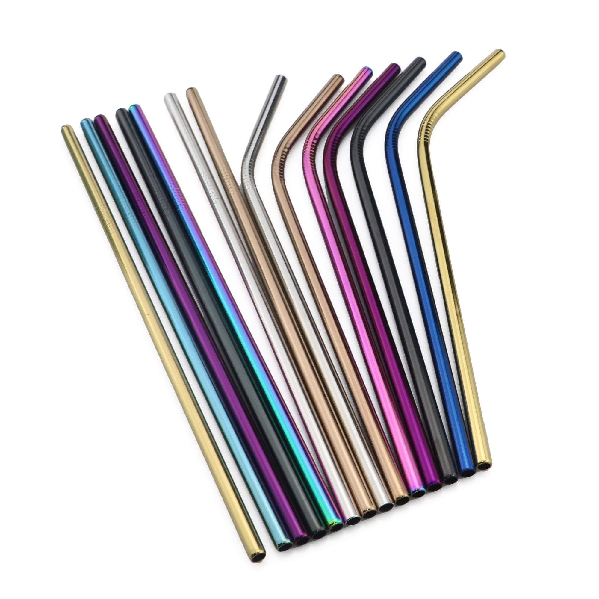 Set van 4/8 herbruikbare metalen rietjes van roestvrij staal, 304 drinkrietjes met milieuvriendelijke roze borstel, rietje voor 20 / 30oz mokken
