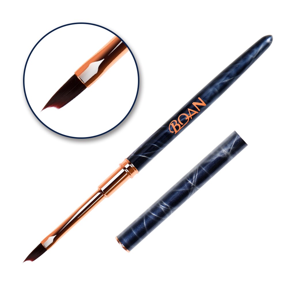 ANGNYA-pincel de mármol negro para uñas, cepillo de Gel UV para manicura, pluma de extensión de Gel acrílico, cepillo de dibujo y esmalte de uñas, 1 ud.