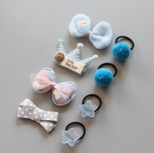 Capelli del bambino Della Forcella Della clip Accessori Dei Capelli Del bambino della ragazza Della clip dei bambini della clip di Capelli di Pollice in Gomma fascia Dei Capelli Della fascia impostato: 1