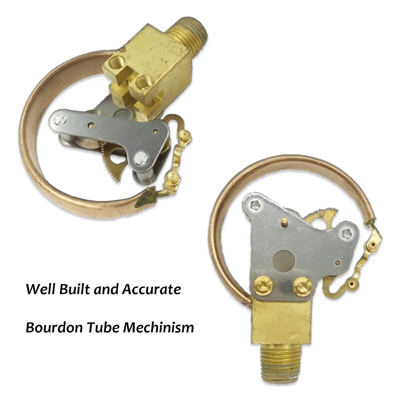 Reliable Dual Scale Mechanical Pressure Gauge for Gas and Water (100psi/7bar) with 1/4" NPT Bottom Mount