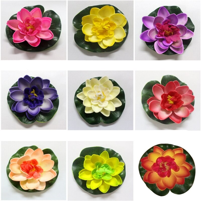 Lotus artificiel en mousse tactile, plantes de piscine flottante, lys blanc, pour jardin de mariage, décoration EVA, 10 Cm, 1 pièce