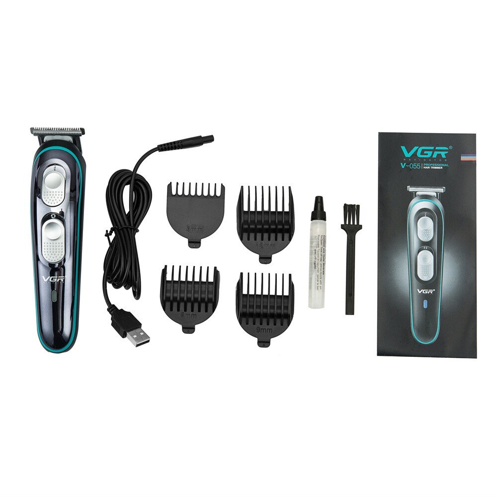 VGR V-055 hair clipper USB electric hair clipper adjustable carbon steel blade electric hair clipper electric hair trimmer: Default Title