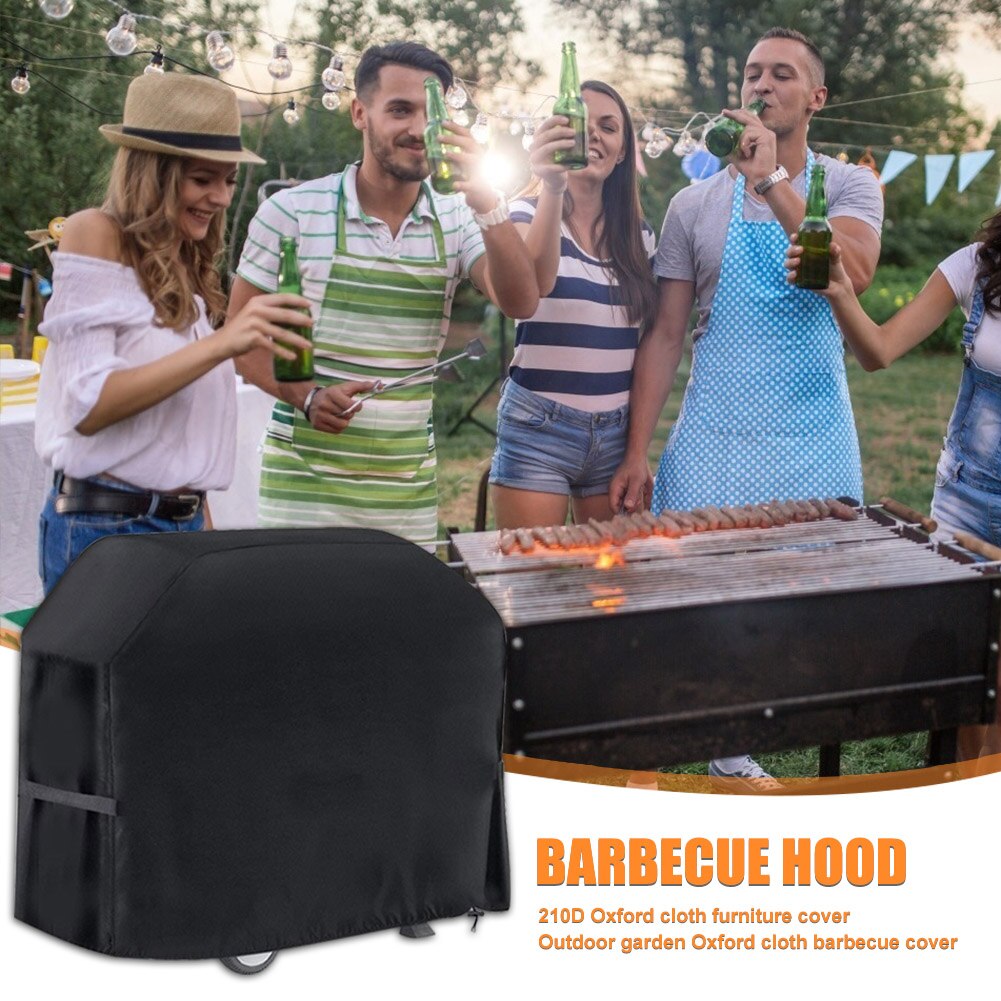 BBQ Grill Cover 210/420D Oxford Outdoor Raining Protective Barbecue Grill Cover Portable Barbecue Outdoor Camping