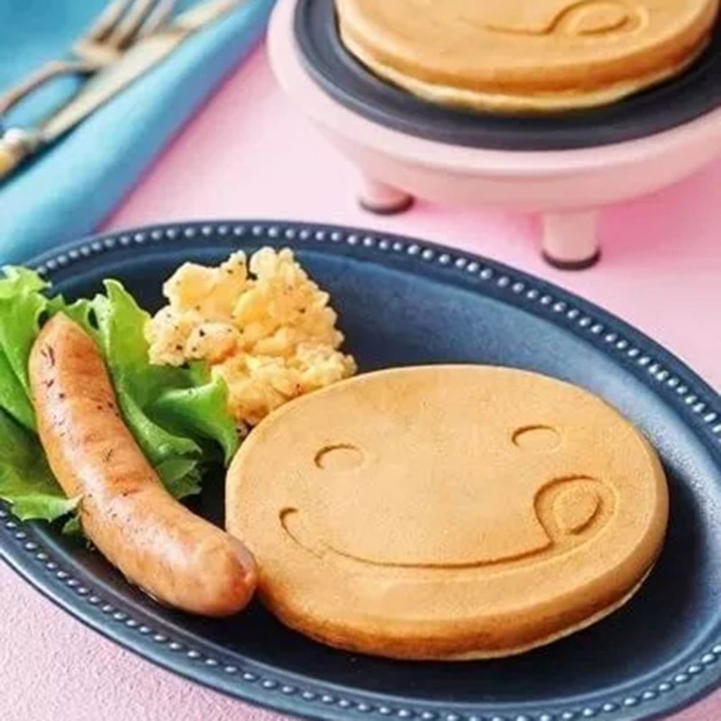 Sartén para pancakes antiadherente, Smiley, plancha de panqueques, Flip Cooker con 7 caras Flapjack, sartén para el desayuno