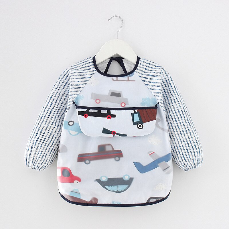 Lange Mouw Waterdichte Slabbetjes Kids Schort Cartoon Baby Jongen Meisje Eten Bib Met Mouw Kinderen Tekening Kleding Siliconen Bib: 3 / 1-2 years old