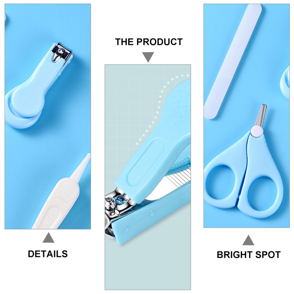 2 Sets Useful Durable Practical Baby Fingernail Scissors Nail Grooming Kit for Infant Baby Kid