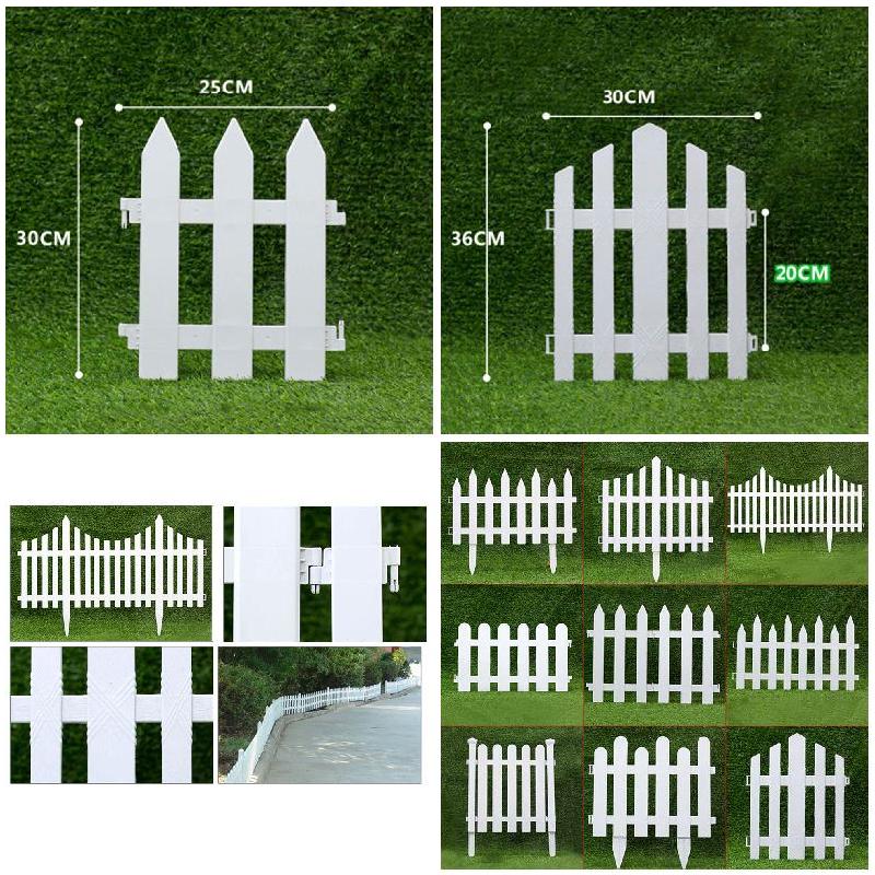 1pc White Pvc Plastic Fence European Style Garden Fence Suitable For Driveway Gates Christmas Tree Outdoor Garden Building Decor