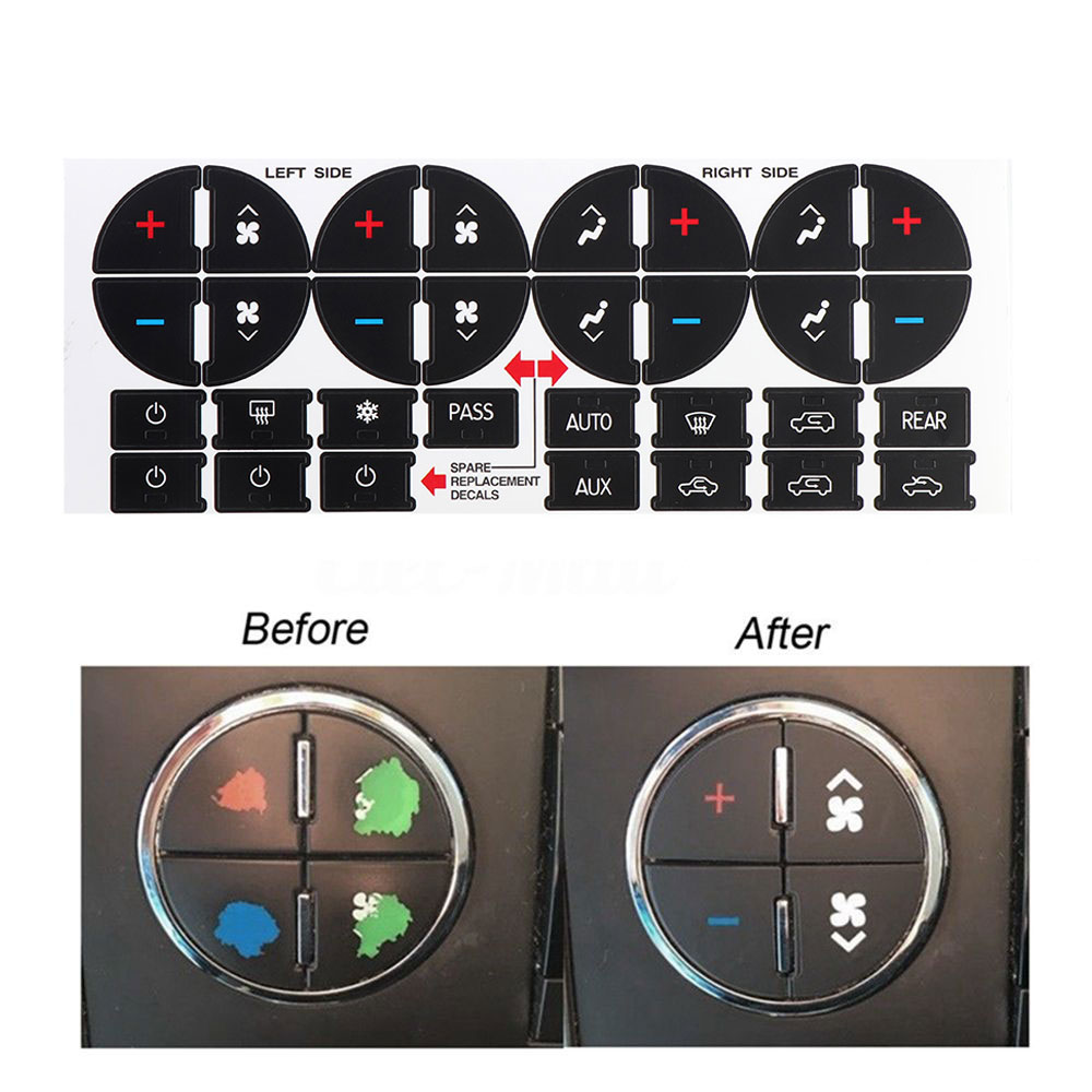 1 Pcs Ac Dash Knop Reparatie Stickers Voor Gmc Gmc Voertuigen-Fix Geruïneerd Faded Een/C Center Controles auto Styling
