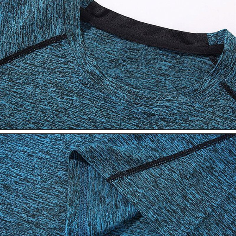 Snel drogend ademend fitness gym jogging shirt heren korte mouwen heren hardloop t-shirt sport slim t-shirt rashgard training tops