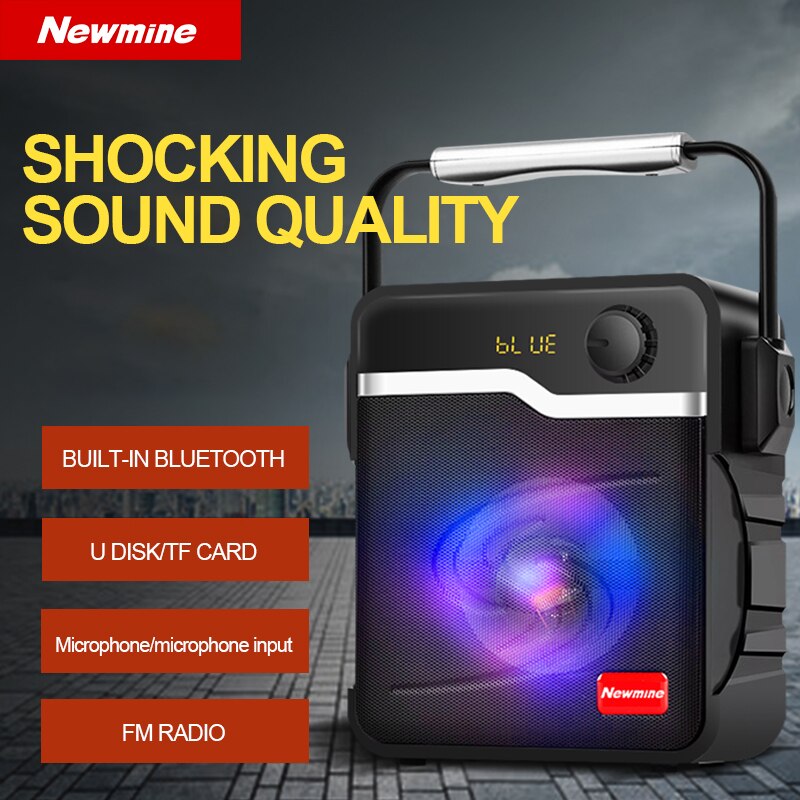 Newmine K70 Portable 1200mAh Speaker Wireless Bluetooth Big Power Square Party TF FM Karaoke Outdoor Subwoofer