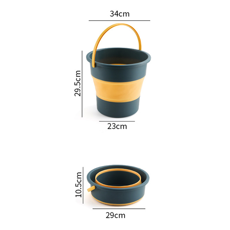 17L Portable Folding Bucket Multifunctional Thickened Silicone Bucket for Car Washing and Fishing Camping Folding Bucket
