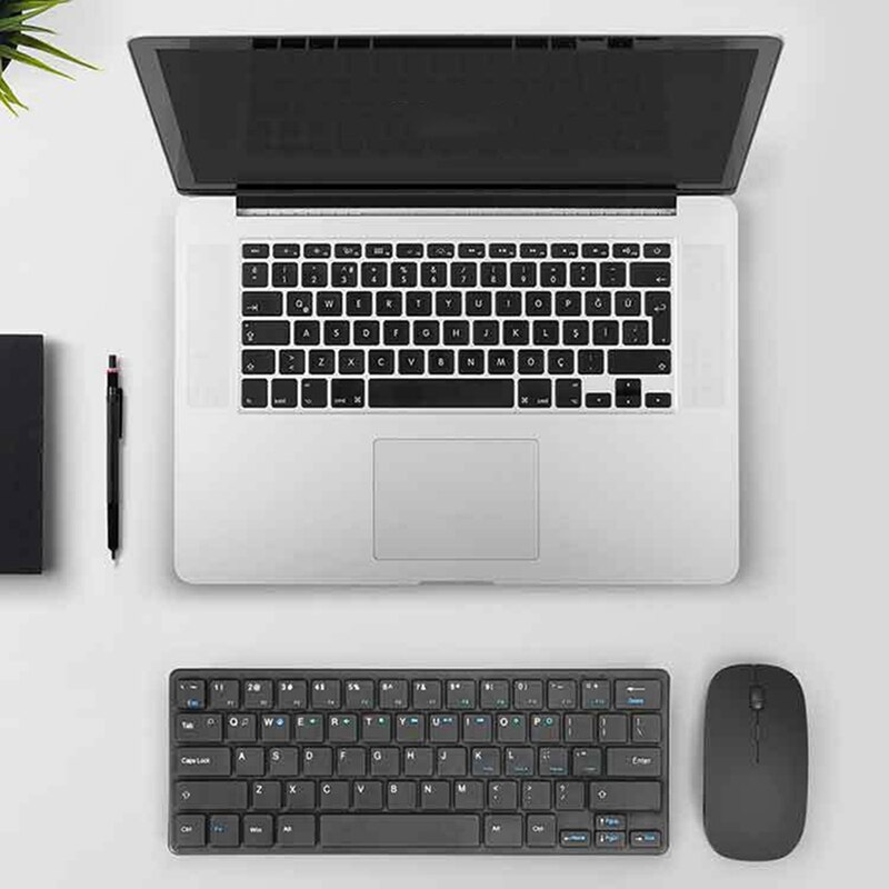 Wireless Keyboard and Mouse Combo Small and Quiet Chocolate Key 2.4GHz 64-Key Wireless Keyboard and Mouse Combo(Black)