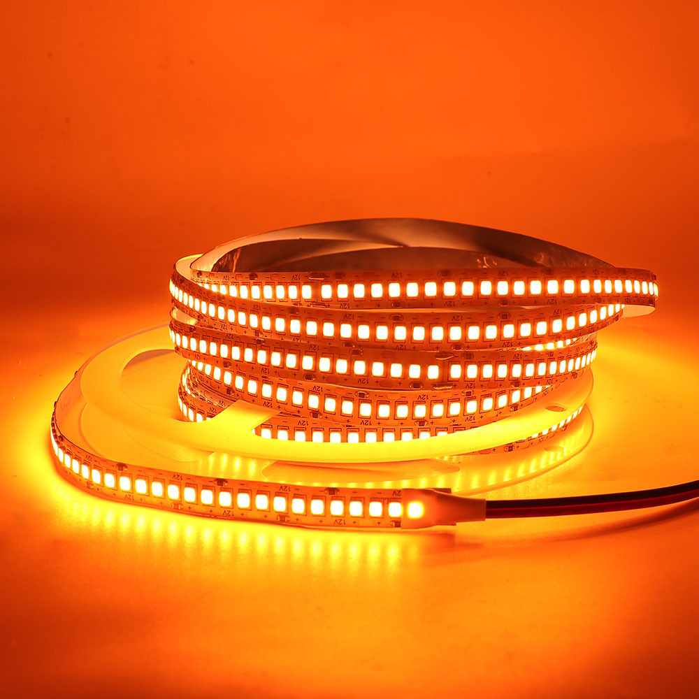 12V 24V 4mm 8mm 10mm naranja ámbar llama LED tira Flexible 1800k 1900k 240leds/m 120leds/m cinta Flexible suave 5M/rollo