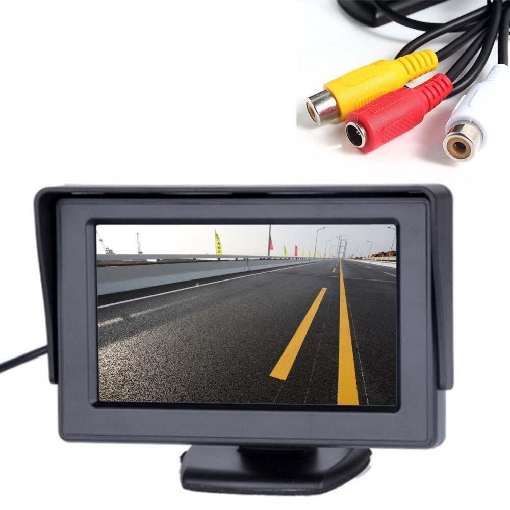 Mini HD Auto Monitor Opvouwbare Auto Reverse Achteruitkijkspiegel Parking System 4.3 inch TFT LCD-KLEURENSCHERM Monitor voor Auto achteruitrijcamera camera In Da