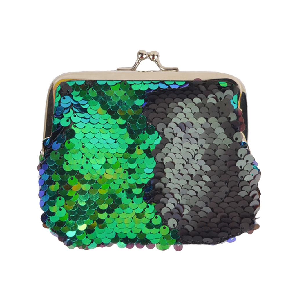 Aelicy Mode Meisje Portemonnee Meisje Sequin Mermaid Portemonnee Mode Portemonnee Vrouwen Portefeuilles Sequin Portemonnee Kleine Tas: GN