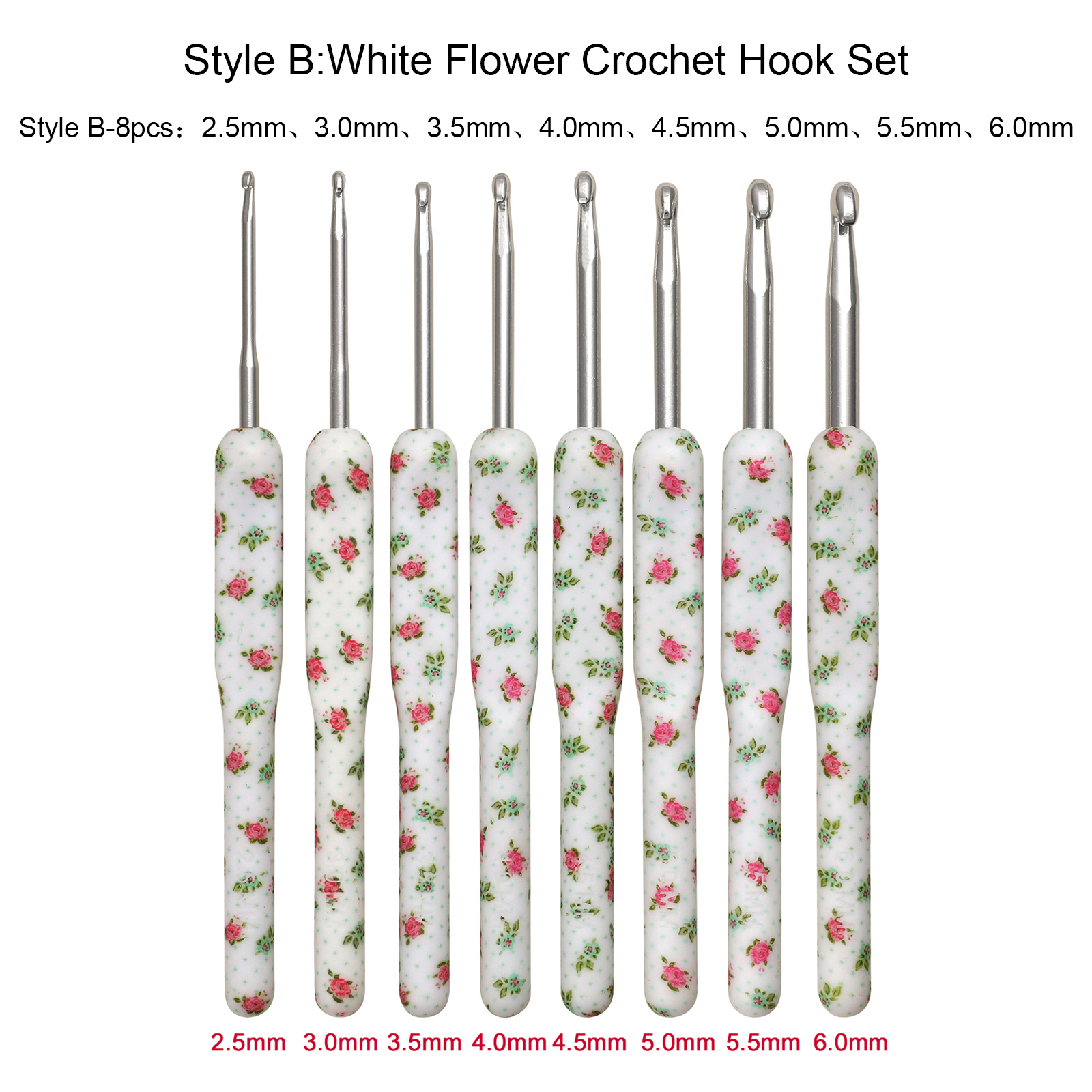 Premium Colorful Crochet Hook Set Soft Ceramic Mix Color Crochet Needles Home DIY Knitting Needles Sewing Tools: Style B-8pcs