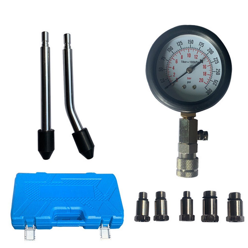 Petrol Gasoline Engine Cylinder Compression Tester Kit Cylinder Tester With M10 M12 M14 M16 M18 Car Accessories