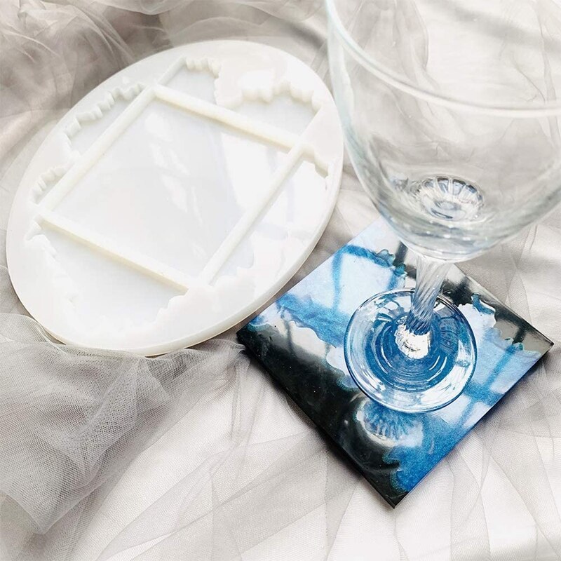 Resin Coaster Molds -2 PCS Resin Coaster Molds for Epoxy Resin and Polymer Clay Crafts -Ocean Coaster and Galaxy Coaster