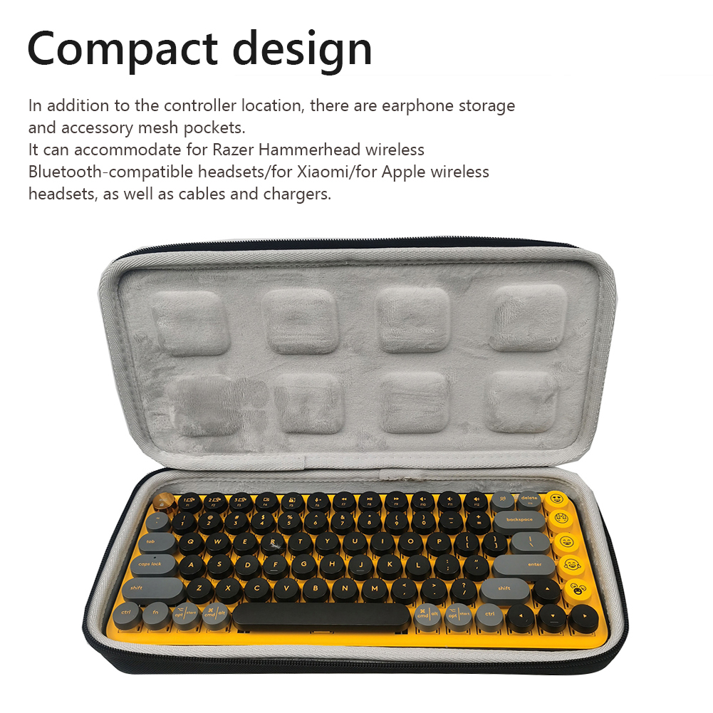 Portable Waterproof Keyboard Storage Case Travel Box Hard EVA Carrying Case for Logitech POP Keys Advanced Wireless Keyboard