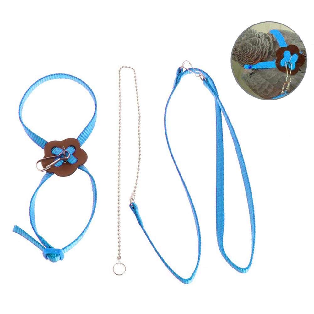 Arnés y correa para pájaros y mascotas, cuerda ajustable de vuelo para pájaros, cuello de llamada, loro, grises africanos, periquitos, periquitos y juegos