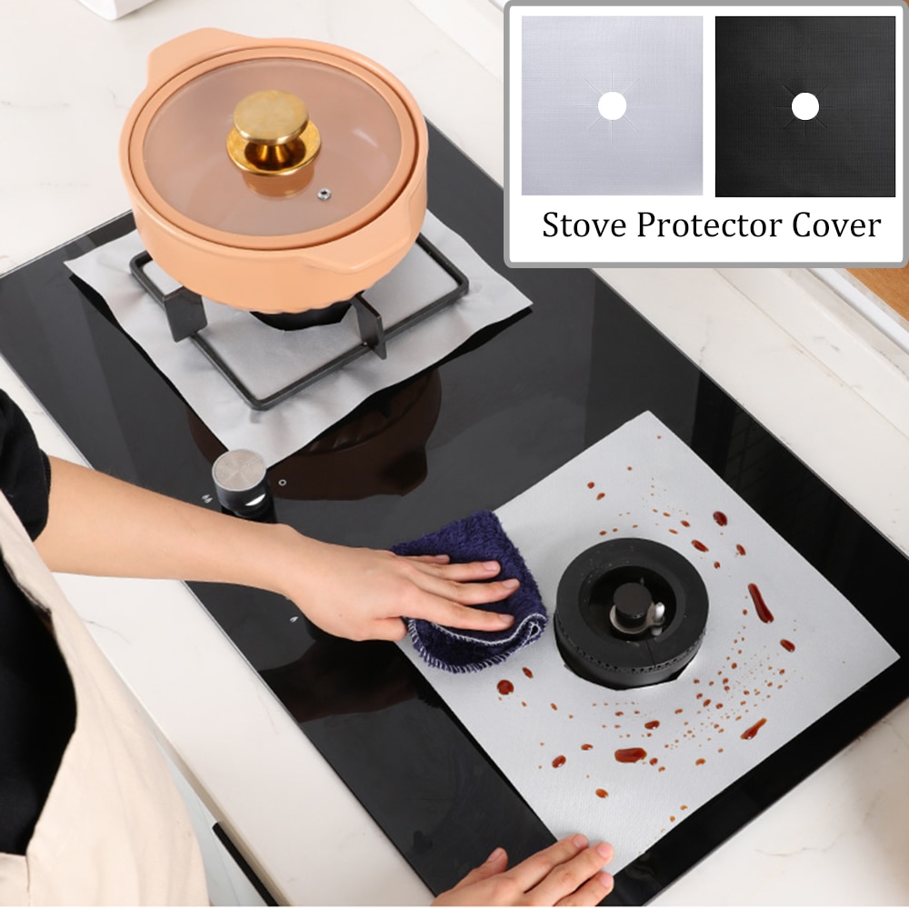 Stove Protector Cover Liner Gas Stove Protector Gas Stove Stovetop Burner Protector Kitchen Accessories Mat Cooker Cover 2/4PCS