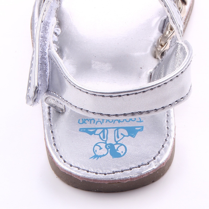 Baby Summer Sandals Newborn Girls Princess Shoes Solid Non-slip Sandal Silver Gold