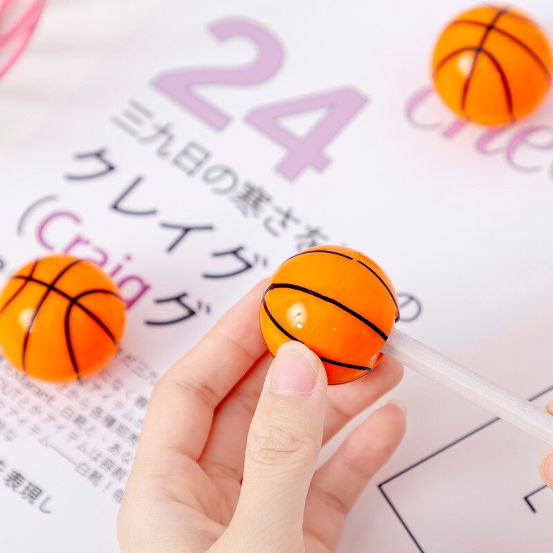 Enkelt hul kreativitet basketball lille blyantspidser plast orange studerende papirvarer skoleartikler