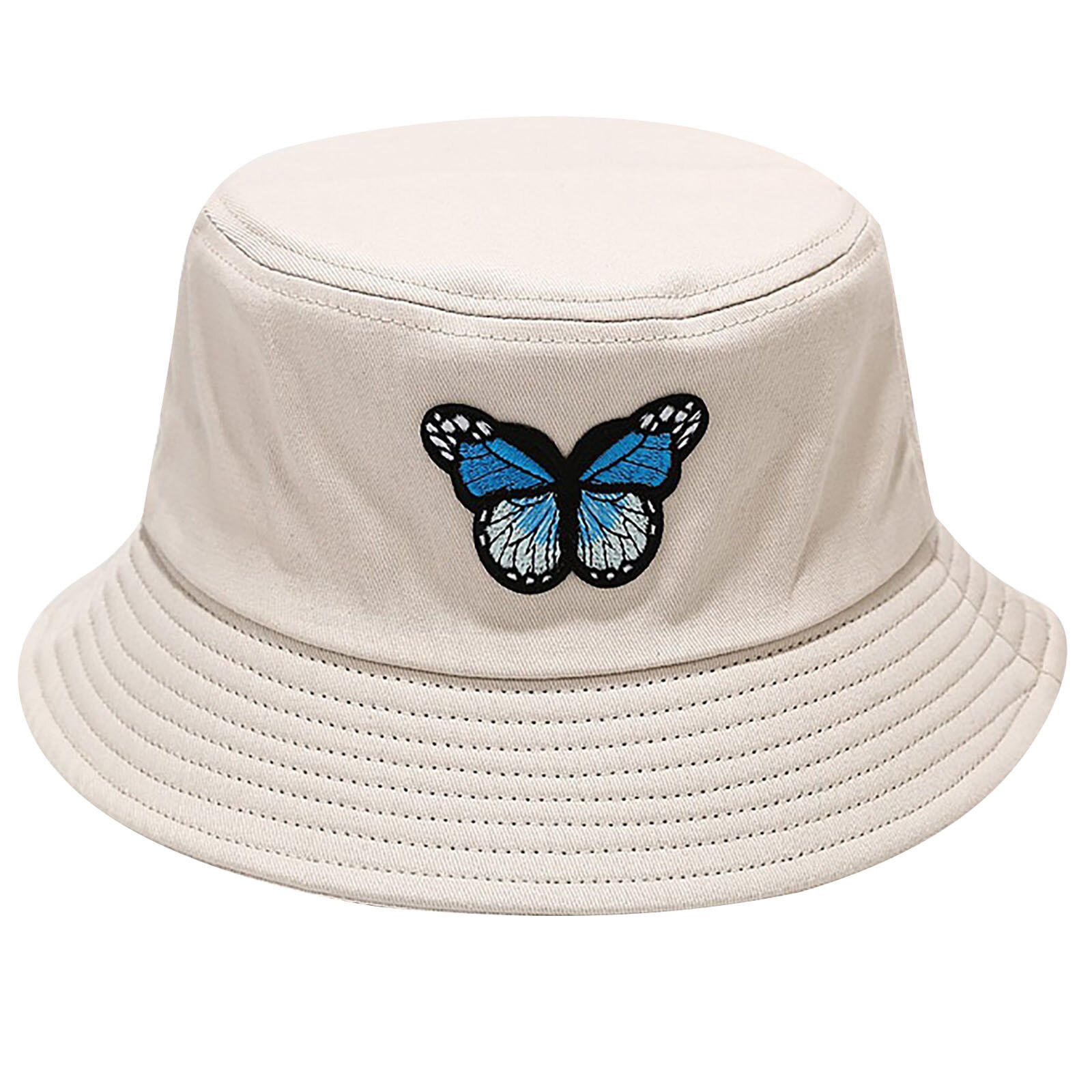 Zomer Hoed Vrouwen Vlinder Afdrukken Zonnescherm Visser Hoed Bekken Hoed Outdoor Emmer Hoed Шляпа Женская Летняя