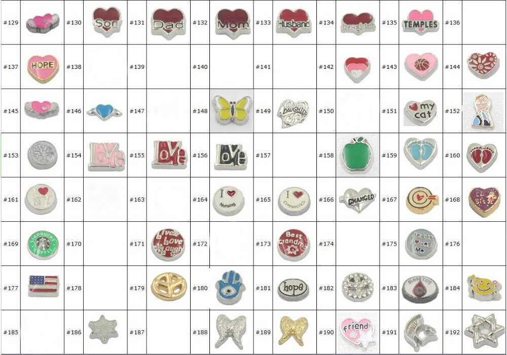 Floating Charms Floating Locket Charms Memory Locket Charms (over 500 styles per your request)