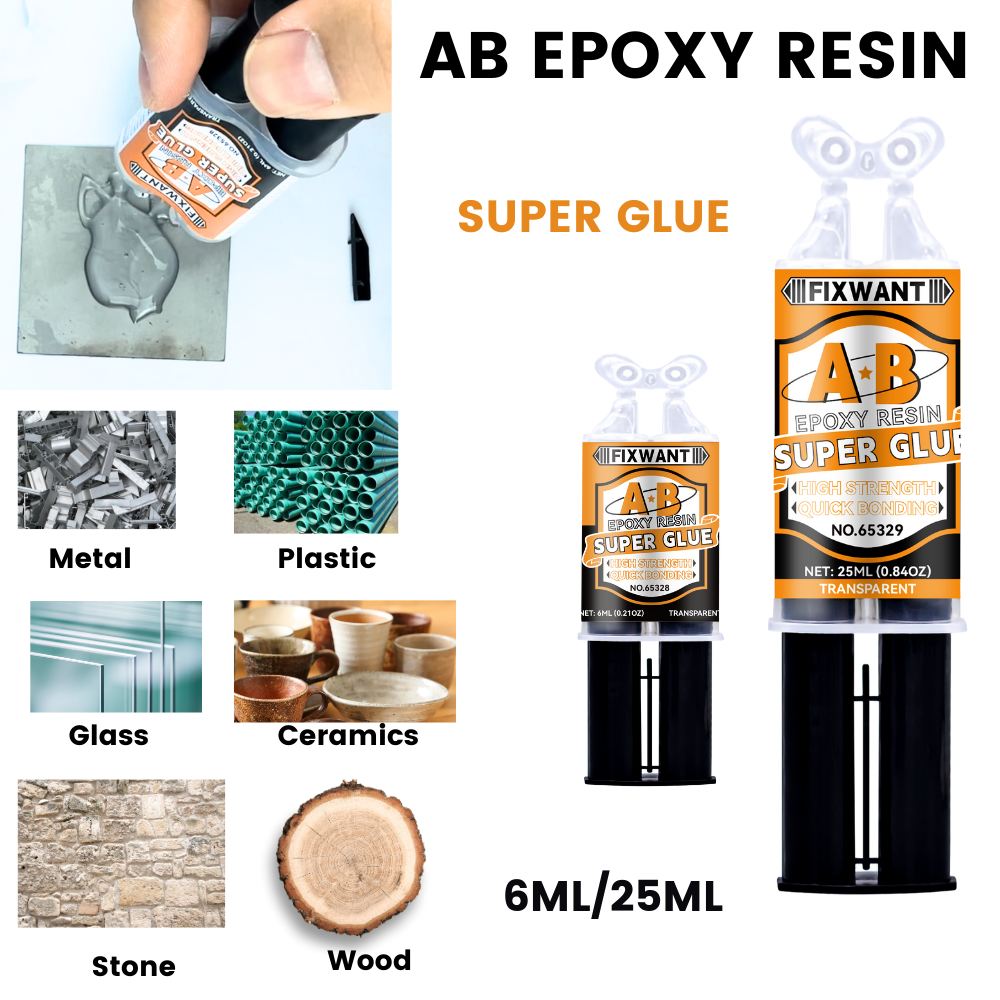 Epoxidharz-AB-Kleber, extrem starker, wasserfester Kleber für Metall, Keramik, Glas – hitze- und chemikalienbeständig für robuste Reparaturen