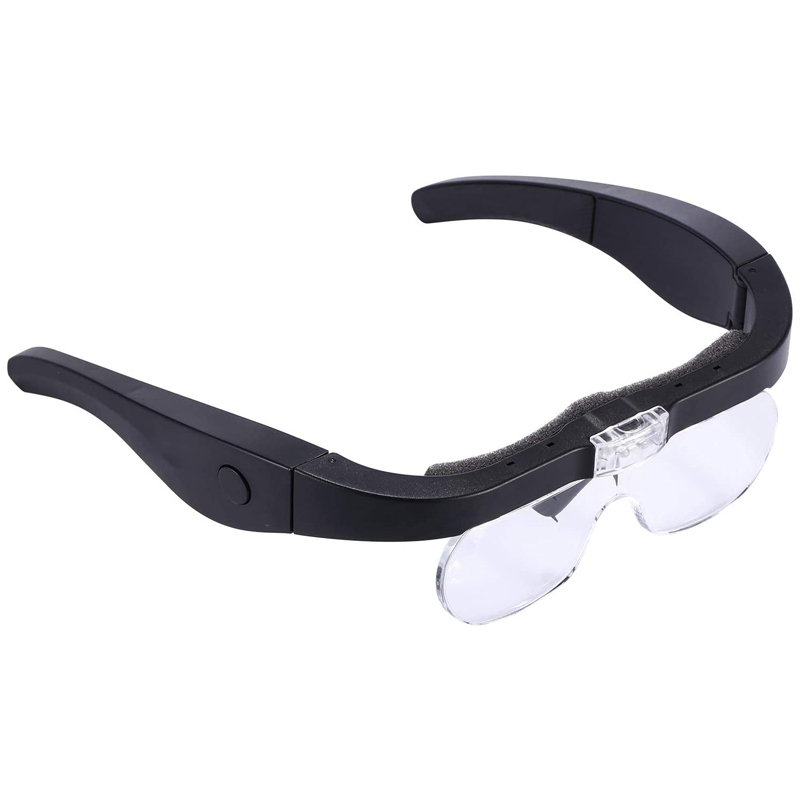 Oplaadbare Hoofd Vergrootglas Bril Vergrootglas Brillen Met Led-verlichting En Afneembare Hd Lenzen 1.5X 2.5X 3.5X 5X Vergrootglas